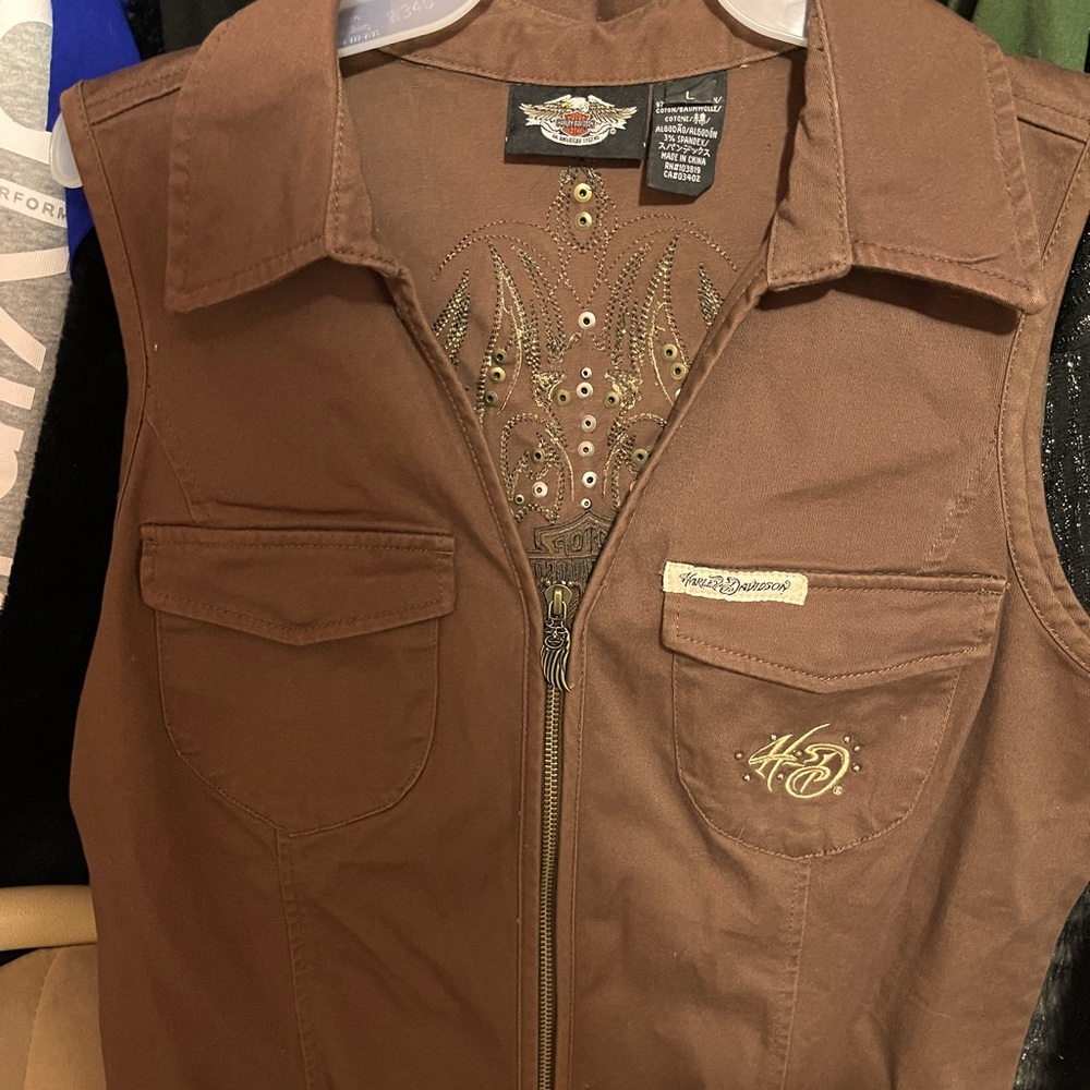 Beautiful brown eagle Harley Vest